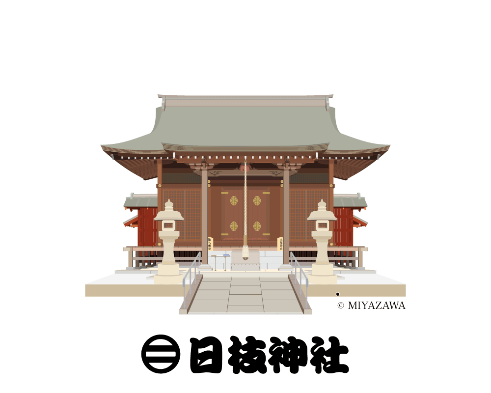 日枝神社ボタン