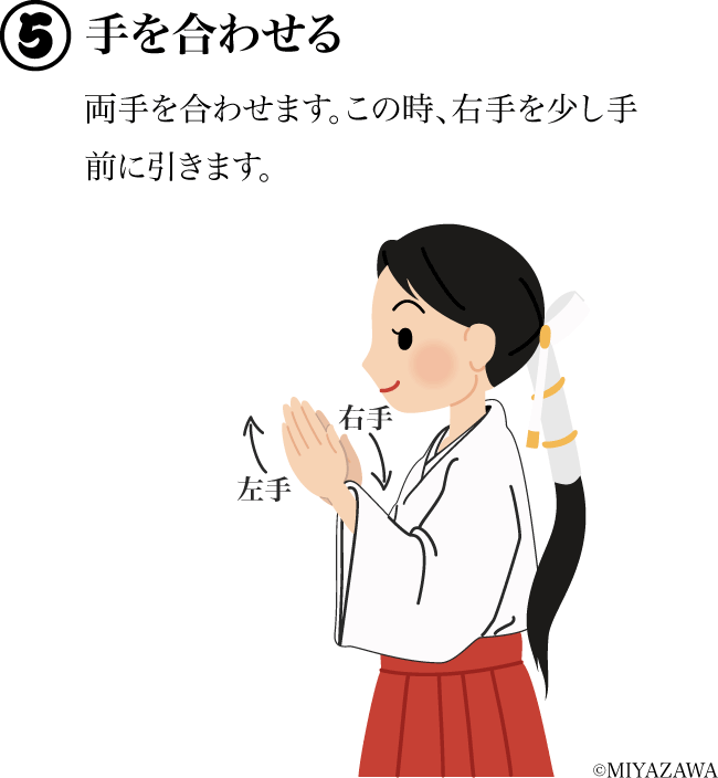 手を合わせる