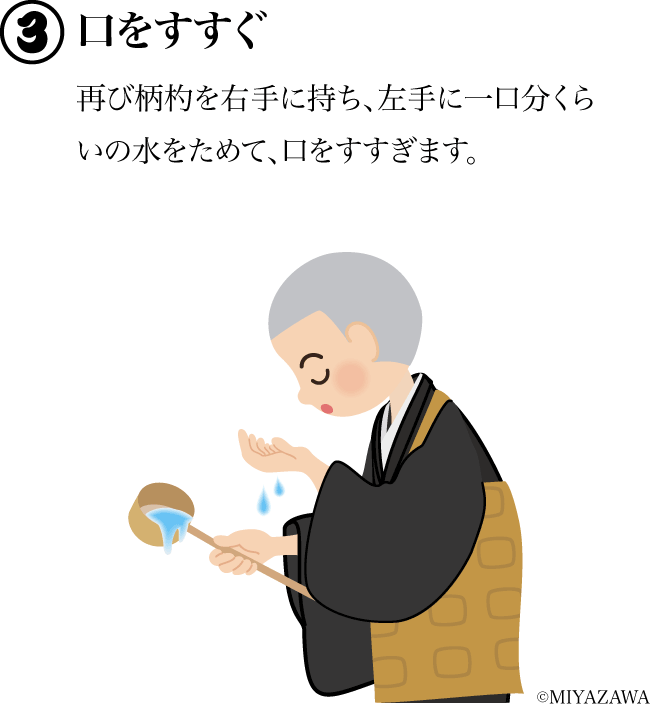 口をすすぐ