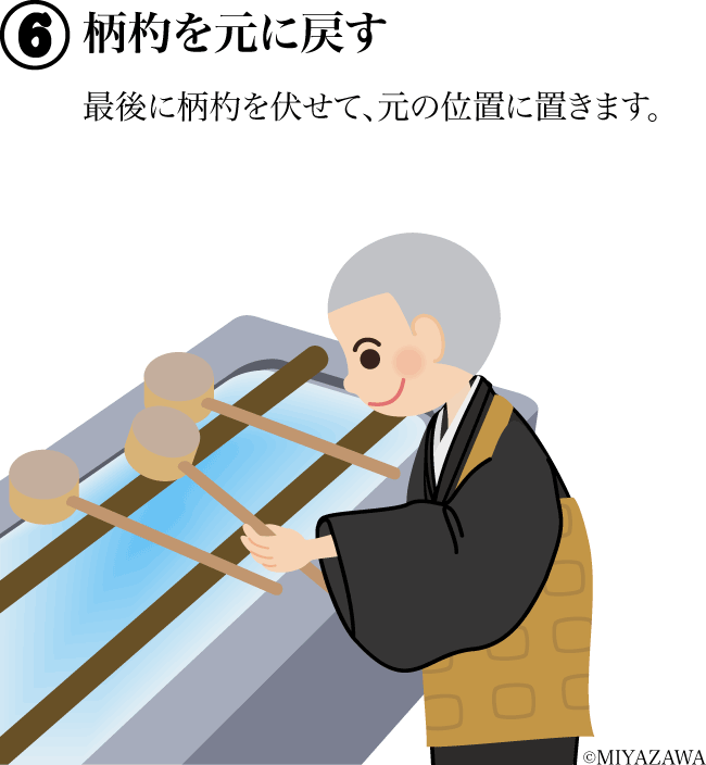 柄杓を元に戻す